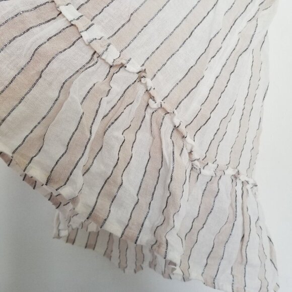 Rails Mira Costa Stripe Metallic Linen Peplum Tank - Picture 10 of 17